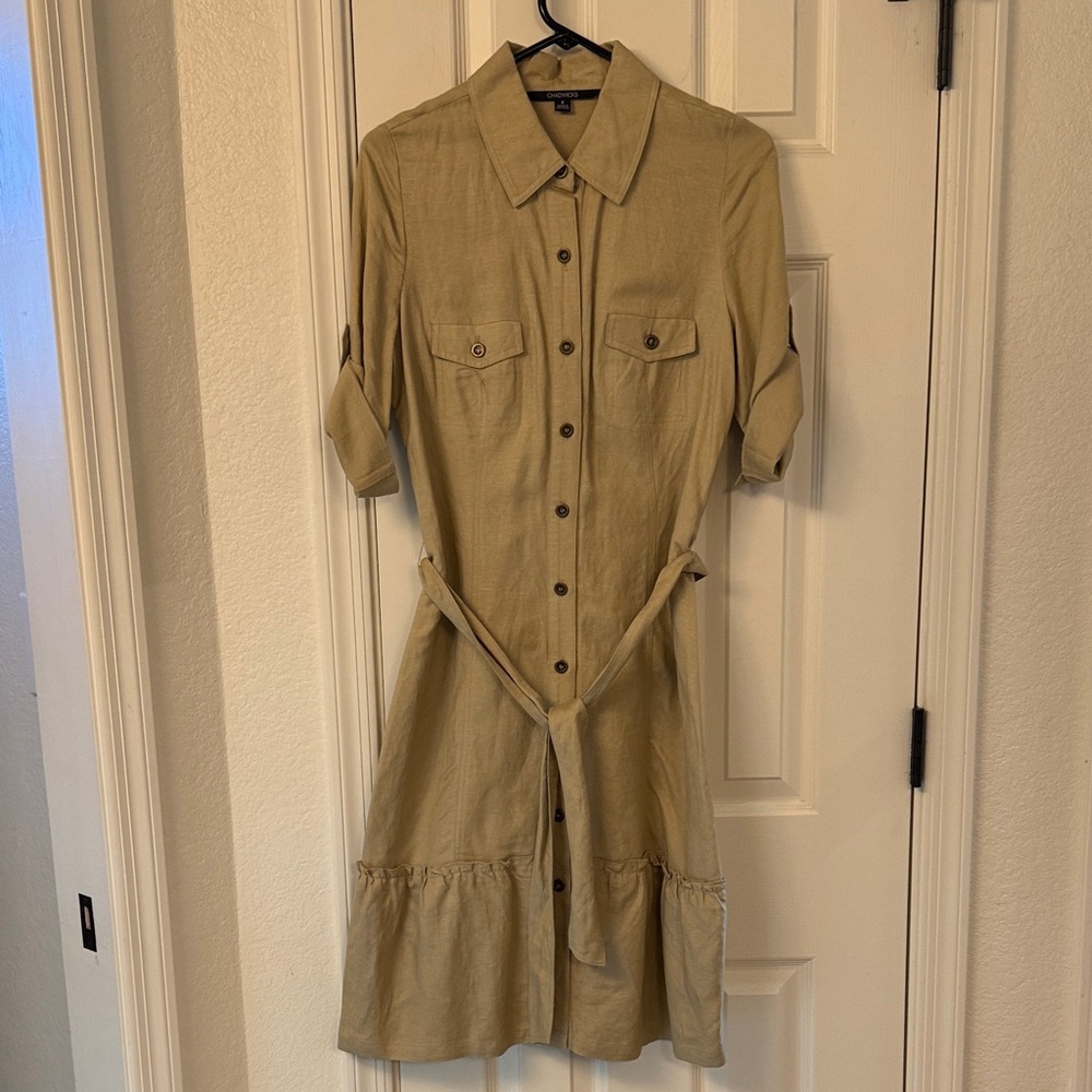 Chadwicks Khaki Long Sleeve Dress